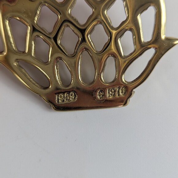 Virginia Metalcrafters Newport Pineapple Ornament Vtg 1989 In Original Box Gold - Picture 4 of 4